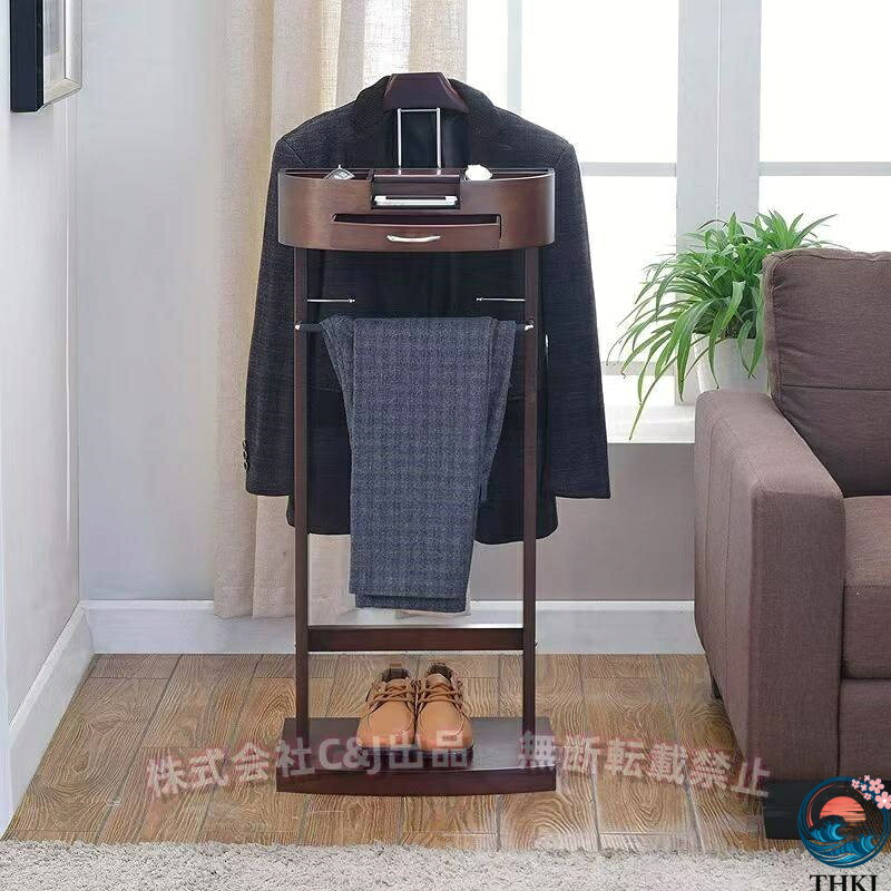 【全品5%尖んがり】抽き出し付き添い人 バレットスタンド バレットラックスタンド まとめ役 THKJ バレットスタンドスタンディングスーツハンガー 仕合わせ木製のし 省空白文字