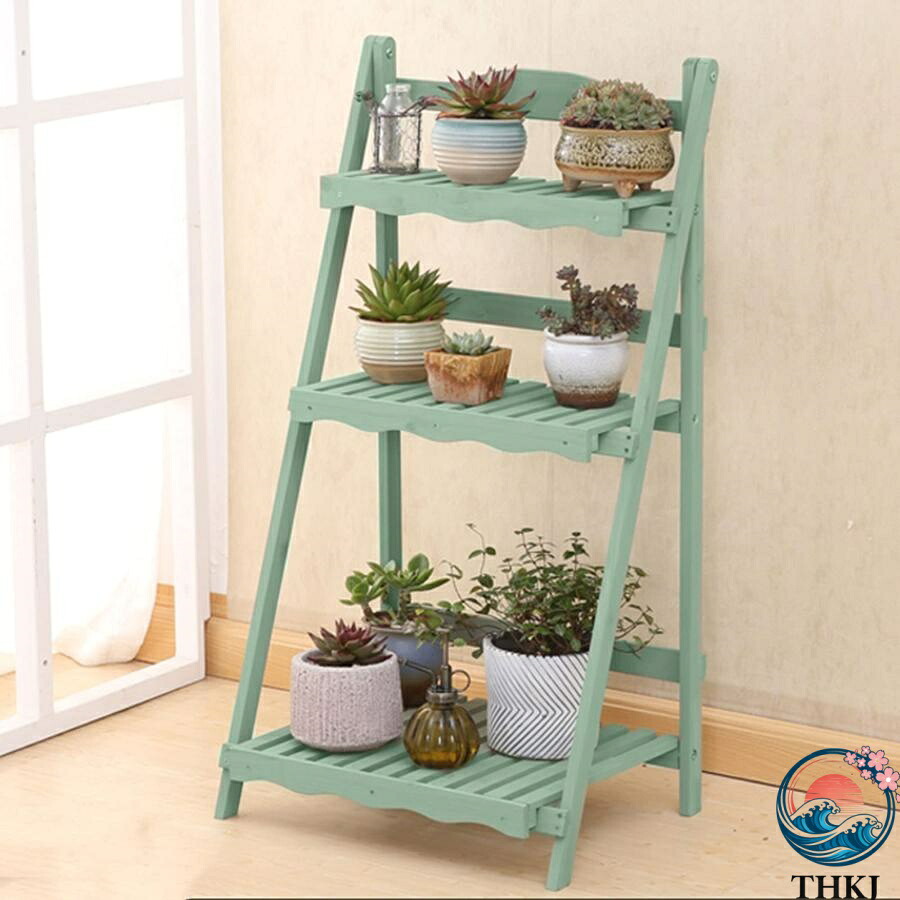 植物スタンド、3層フラワーラダー折りたたみ式ディスプレイ棚、プランターポットオーガナイザー屋内屋外ヤードガーデンパティオバルコニ