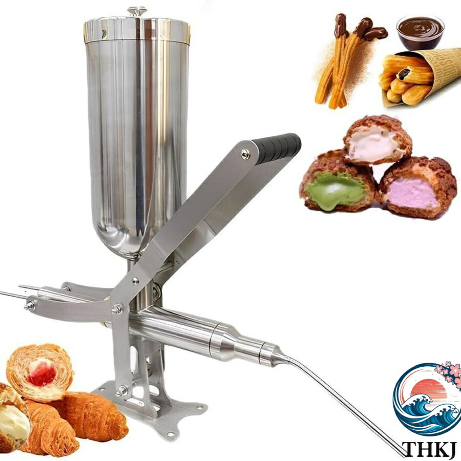 手動クリーム充填機 5L ドーナツ充填機 業務用 家庭用 ラテンフルーツ パン芯クリーム充填機 304ステンレス製 パフ充填用 チュロス チョ