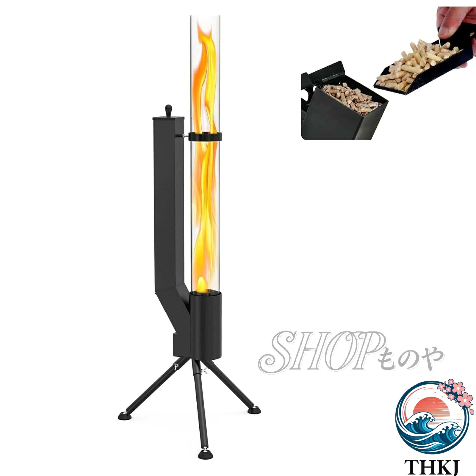 ロケットストーブ キャンプ アウトドア ペレットストーブ ファイアピット 無煙木質 ペレット燃焼炎 ファイヤーディスク 屋外 裏庭 焚き火台 大型 キャンプ パティオ ガーデン ピクニック用暖炉