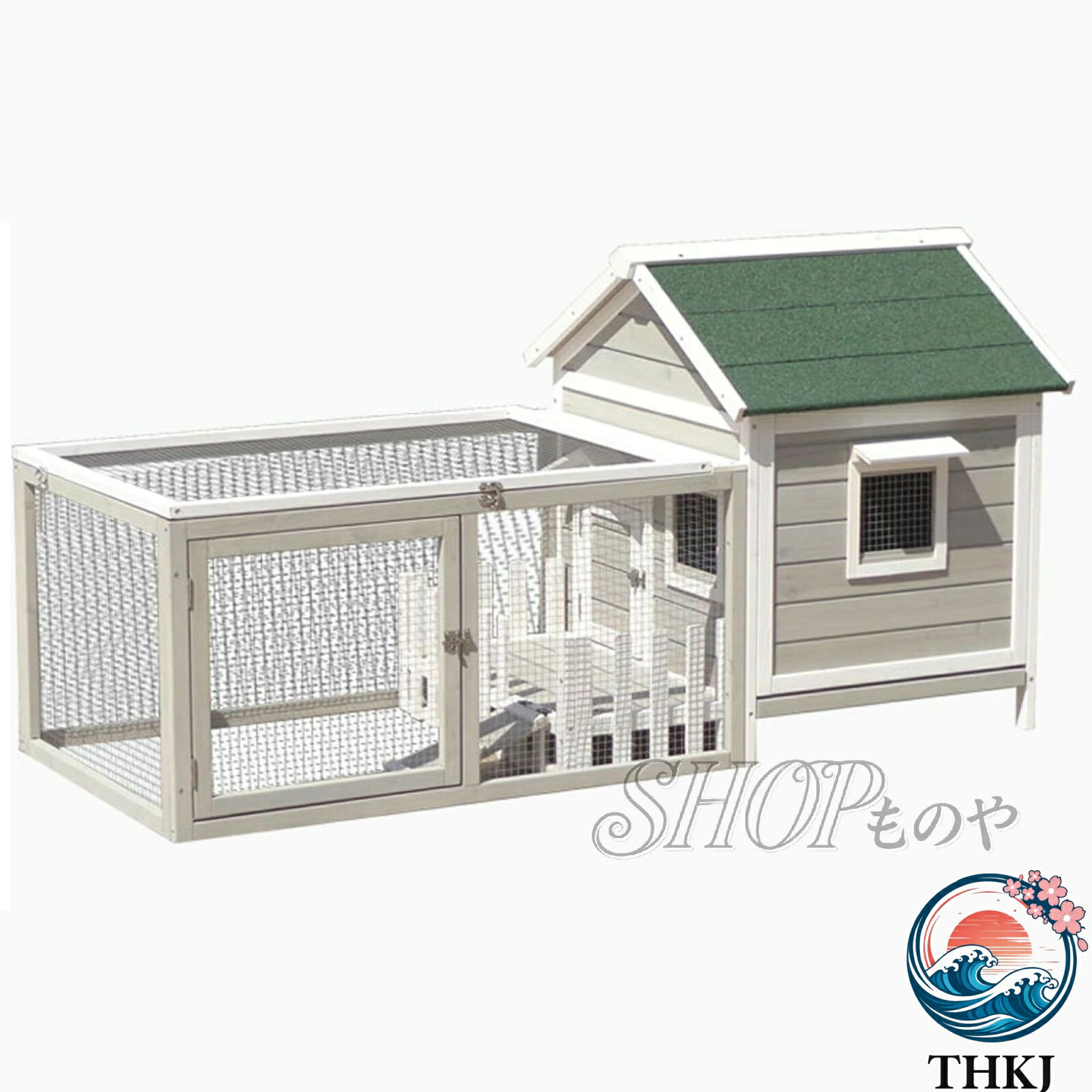 【全品5%ポイント】木製ウサギ小屋 耐候性屋根と傾斜路を備えた屋外鶏小屋 小動物モルモットに最適な家禽ケージ 使いやすい 便利 快適 人気 おすすめ 便利設計 快適設計｜TRIPLE WINGIFU