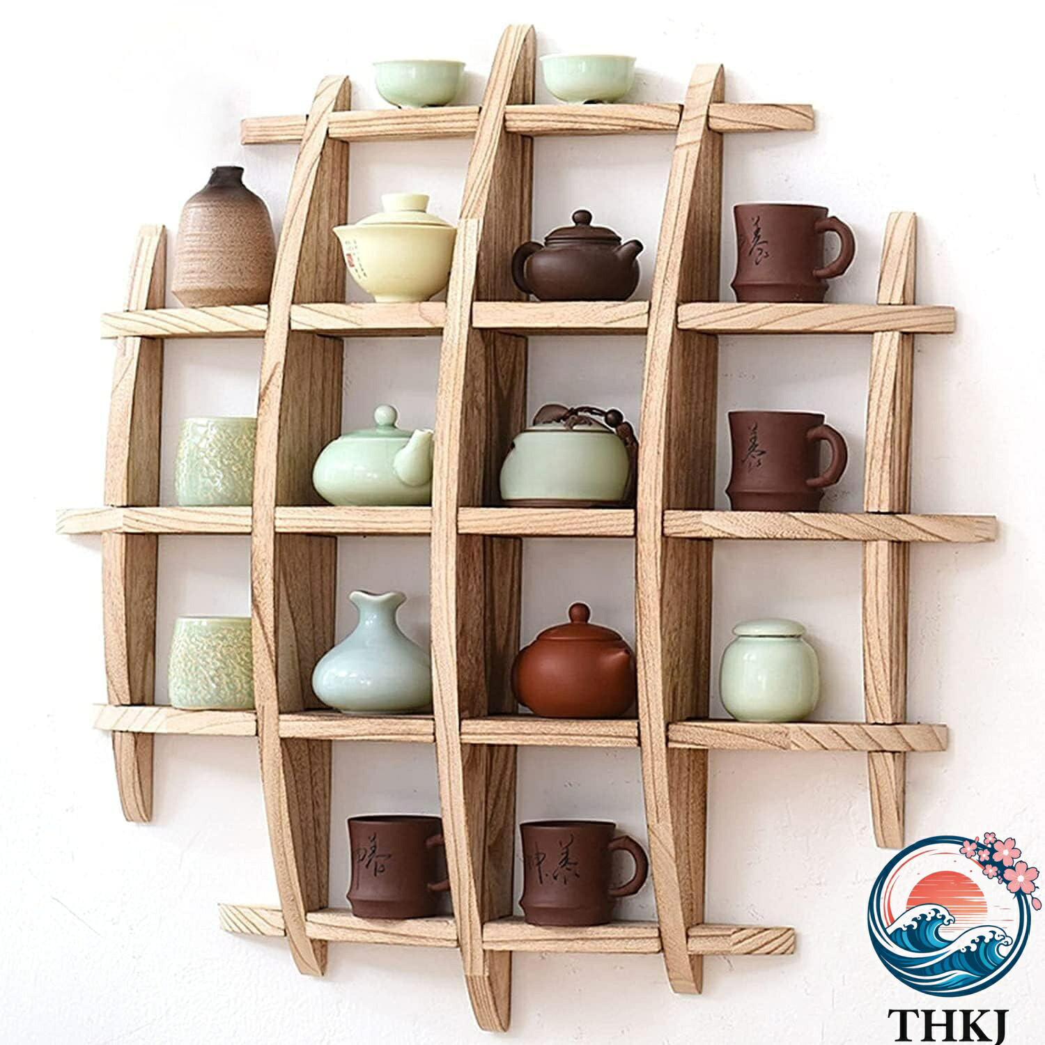 【全品5%尖んがり】ウォールシェルフ 飾りつけ収納家具 木製 丸型 骨董品棚 花台 茶器 THKJ 飾りつけ 見せびらかす 室内装飾 納めるたな棚 飾りつけ仕合わせ 差し上げ物 差し上げ物 可愛らしい