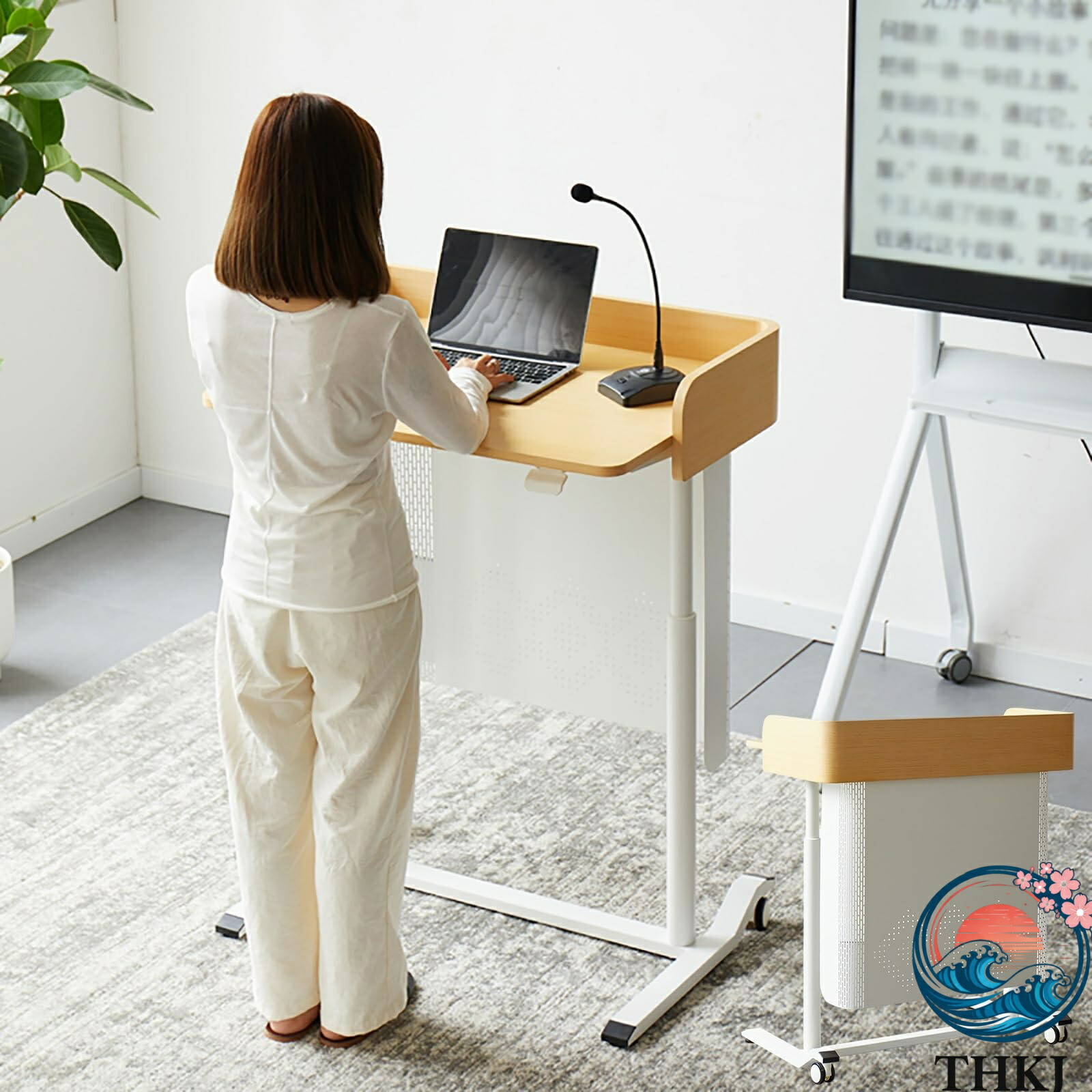 【全品5%尖んがり】奨励速見表 講ずる台 小さな街頭演説台 表彰台 モビール式昇降機速見表 木の話す表彰台 教戒台 進行係り台 論じ合う台 としたカウンタとっ始めのバッフルデザイン THKJ 360