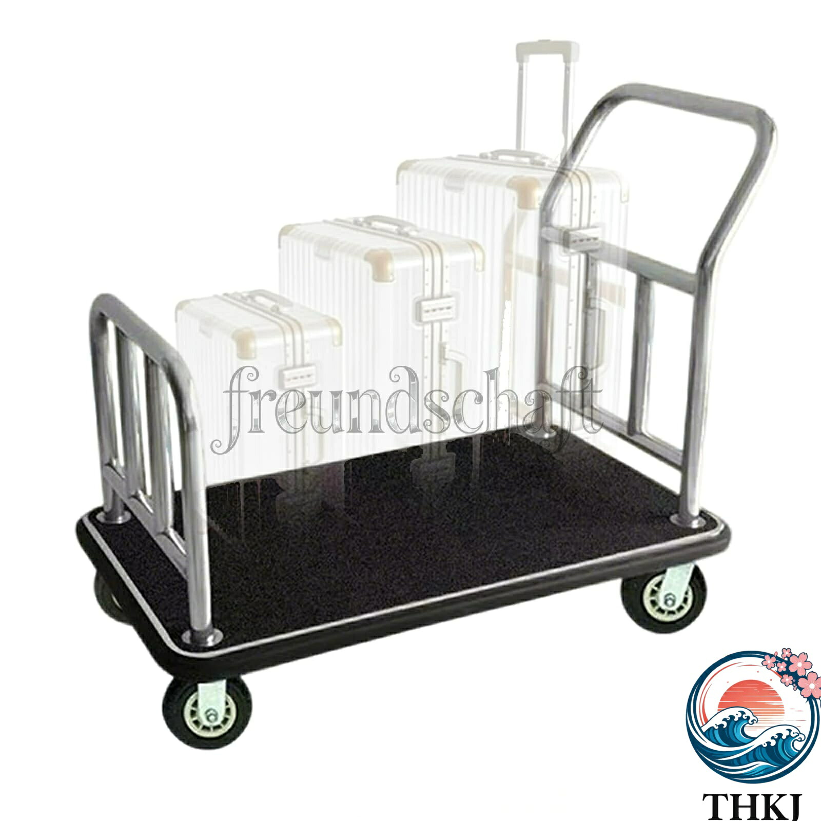 【全品5%尖んがり】泊まりの積貨委託貨物手押し車 107 x 65 x 97糎 積貨委託貨物手押し車 泊まり用 大型持ちはこぶ手押し車 ガードレールとキャスター付き添い人 THKJ 御役目用 静音手押し車 ・たまり場の持ってくるに至適 耐荷重