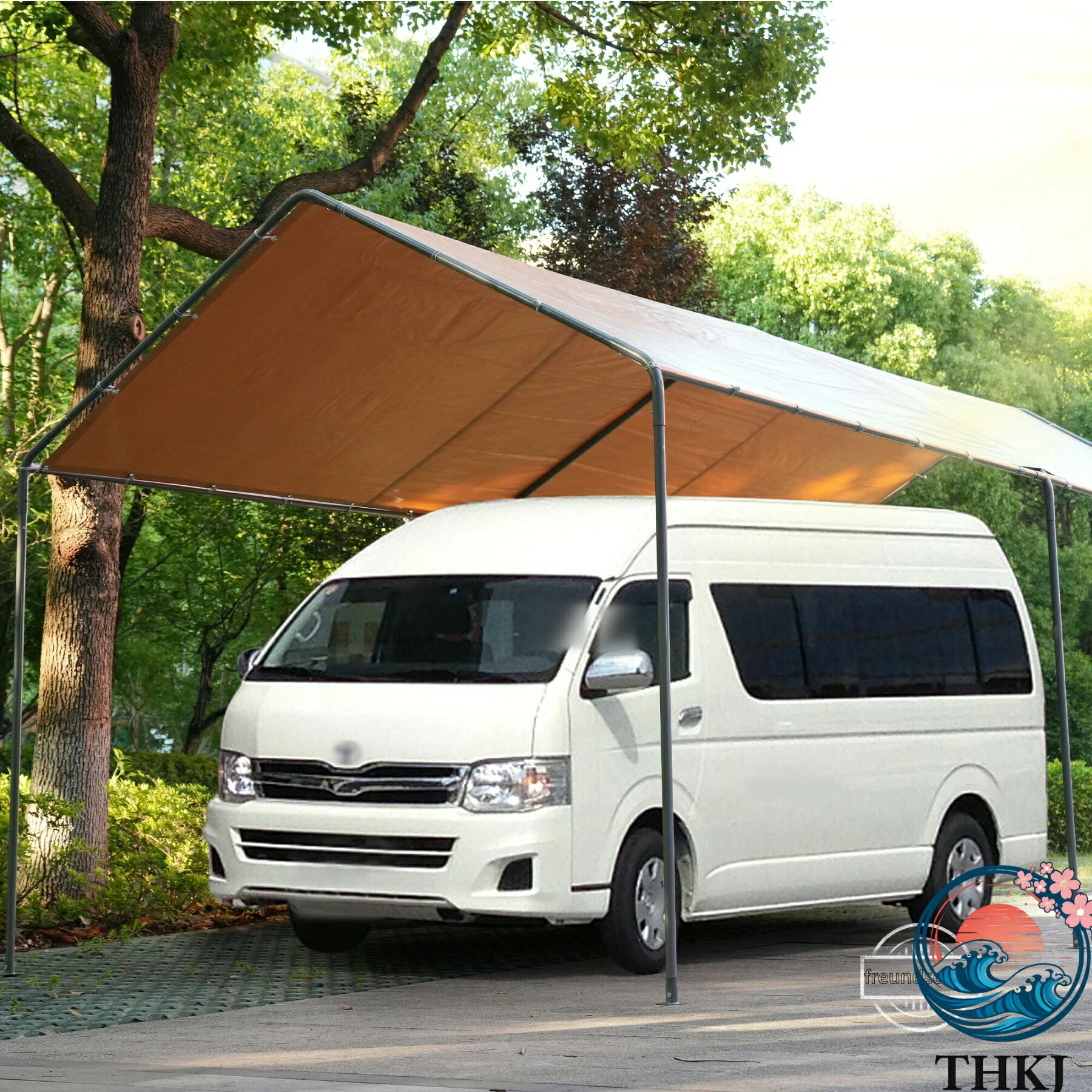 【全品5%尖んがり】50+UV撥ねのける\u0026防雨】 天幕 車宿り 車宿り お祝賀会 バス発着場 奥 3 m×幅 6 m×高さ 2.82 m 鉄道車両界面 THKJ 軽自動車用 大型 車 パーキング スチール写真製 牢固たる 推しはかるバス発着場
