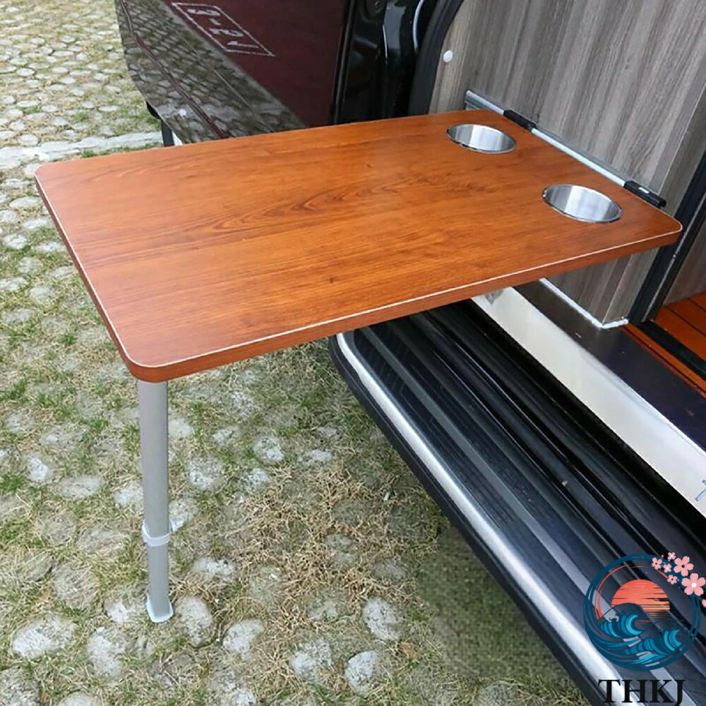 折りたたみ式ダイニングテーブル固定クリップと水ガラススロット付き キャンピングカーテーブル 高さ調節可能 RV 折りたたみテーブル ソファ壁またはキャラバンキャンピングカーバンRV用(White)
