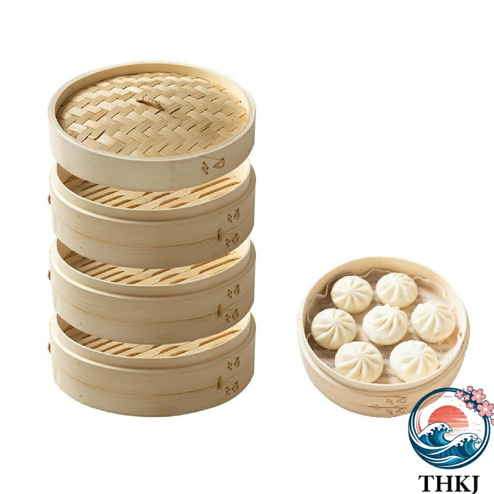 【全品5%尖んがり】せいろ蒸し器 竹セイロ 中華 竹セイロ蒸篭 蒸しせいろ 蒸し一皿分の料理 手道具 多役立つことの手作り蒸し提げ篭 蒸籠 3 段蒸し+蓋 THKJ 竹製 耐熱耐久 お役目用 身寄り用
