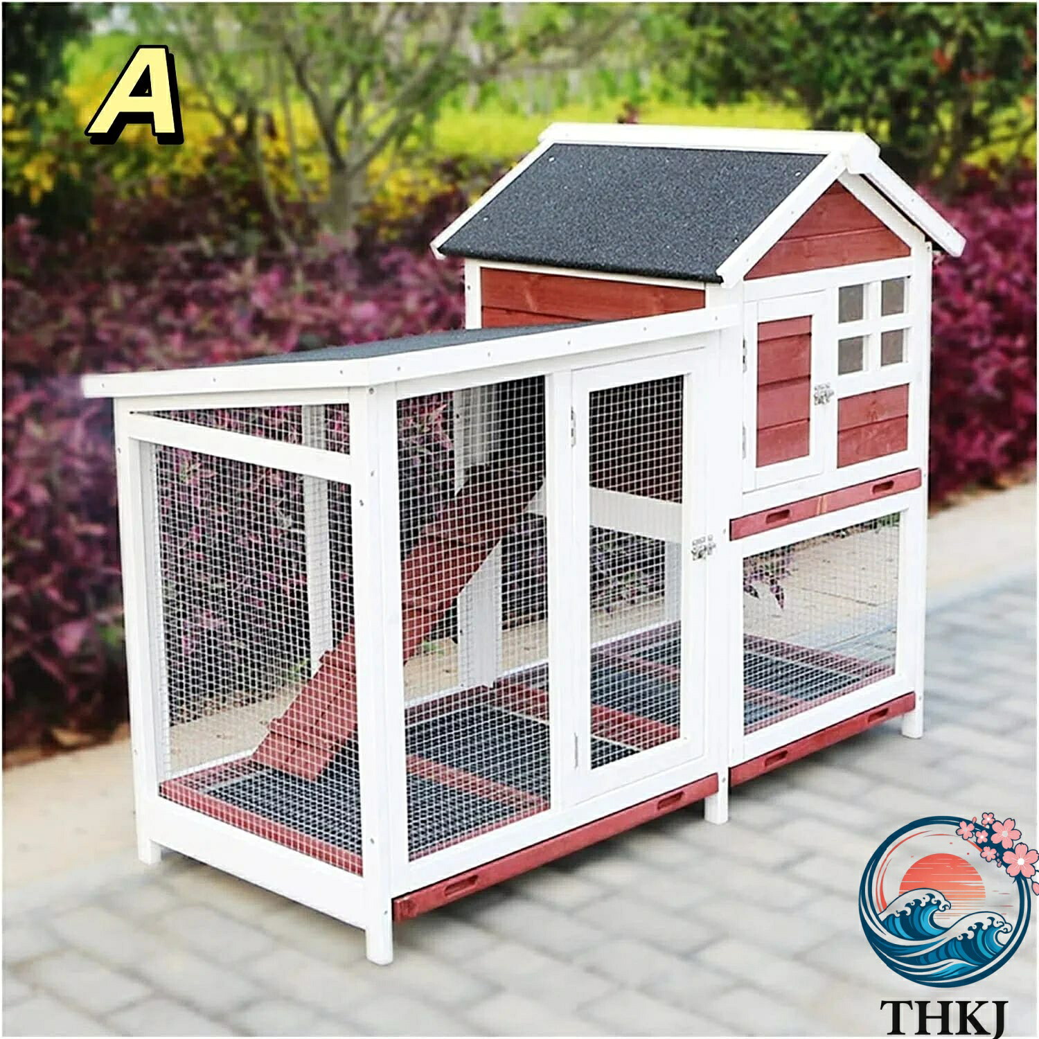 【全品5%ポイント】屋外ウサギケージ木製鶏小屋 ウサギケージ うさぎケージ ウサギ小屋 うさぎ小屋 ラビットケージ屋外二層木製チキン小屋 木製小動物 アパートメント｜TRIPLE WINGIFU