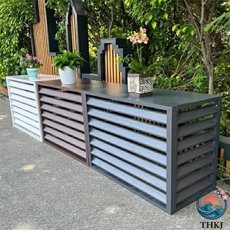 エアコン 室外機 カバー 室外機カバー 大型 天然木 アルミニウム合金 ガーデンラック おしゃれ エアコンカバー 日よけ 省エネ