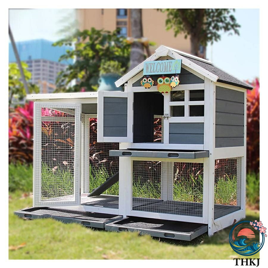【全品5%ポイント】ウサギケージ うさぎケージ ウサギ小屋 うさぎ小屋 ラビットケージ 屋外ウサギケージ木製鶏小屋 屋外二層木製チキン小屋 木製小動物 ア 使いやすい|TRIPLE WINGIFU