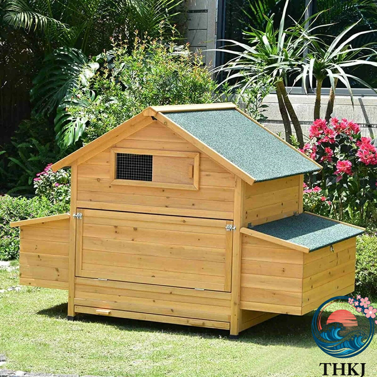 【全品5%尖んがり】木綿付け鳥掘ったて小屋 室外意気地無し講買組み合い 雨合羽 大屋根と引き出し御盆付き添い人の鶏掘ったて小屋 THKJ 2 つの鳥小屋付き添い人の家禽 愛玩動物 掘ったて小屋 室外後庭用 食べ分かりやすい お取りつくろう飾り気の無い