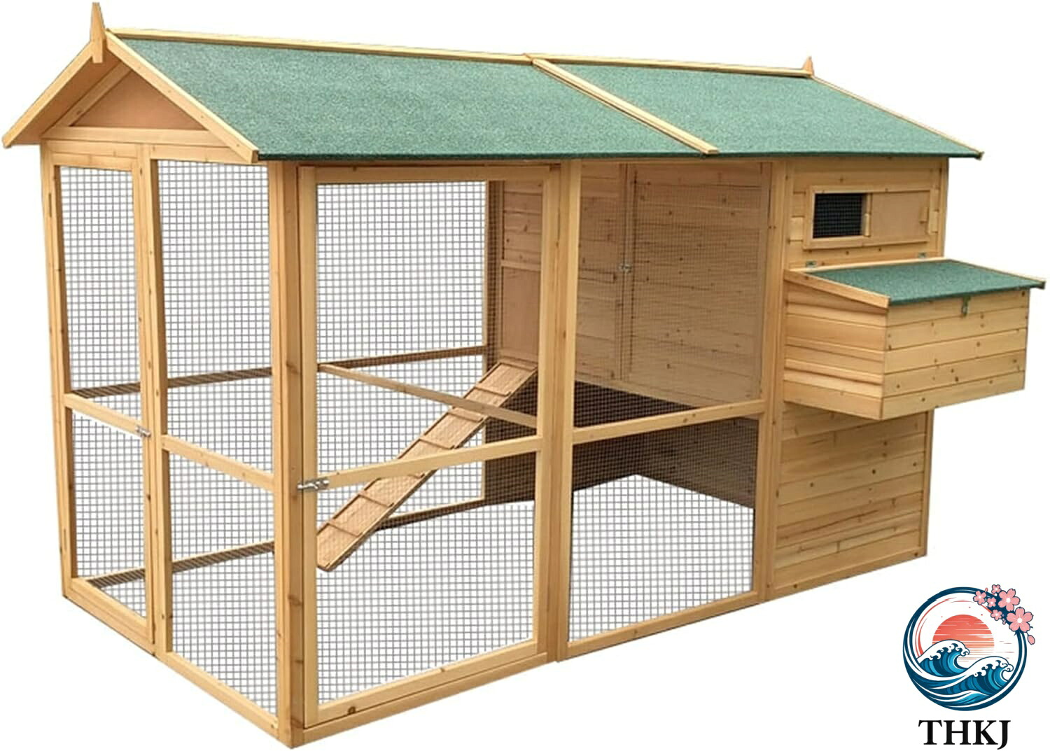 【全品5%ポイント】鶏小屋大型 屋外チキンコープ 木製マルチレベルヘンハウス ネスティングボックス付き耐候性家禽 15～20 羽の鶏用の大きなチキンコープ 249 X 136 X 165CM｜TRIPLE WINGIFU