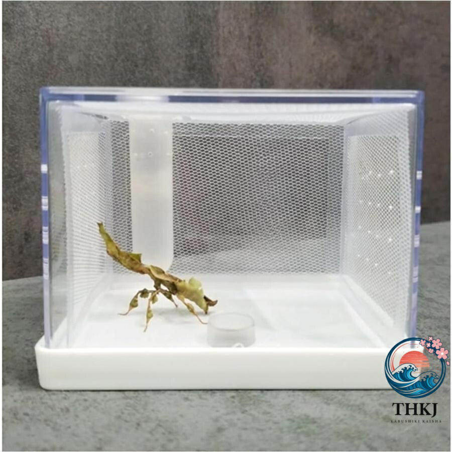 カマキリ専用飼育箱 アクリルカマキリかご カマキリ専用ののぼりネットと加湿チューブ付き THKJ 保湿力と通気性の良さ 他の昆虫には適しませ やさしい使い心地