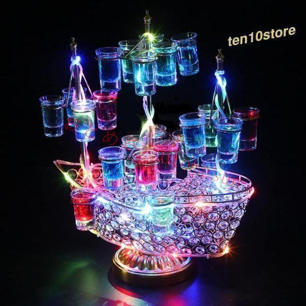 【全品5%ポイント】幻の船 LED酒 ボトル の表示棚 24 カップ バーホテルLED酒棚の表示棚 幻の船を実現 酒器 船型酒棚 テキーラ観覧車 パーティ 開店祝い|TRIPLE WINGIFU