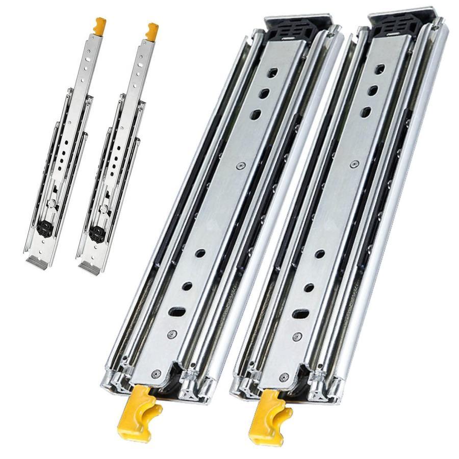 【全品2点で5%OFF】1000-2000mm スライドレール ロック付 超重量用スライドレール 完全な拡張 ボールベアリング スチール製 引き出しスライド 伸縮式 ベア