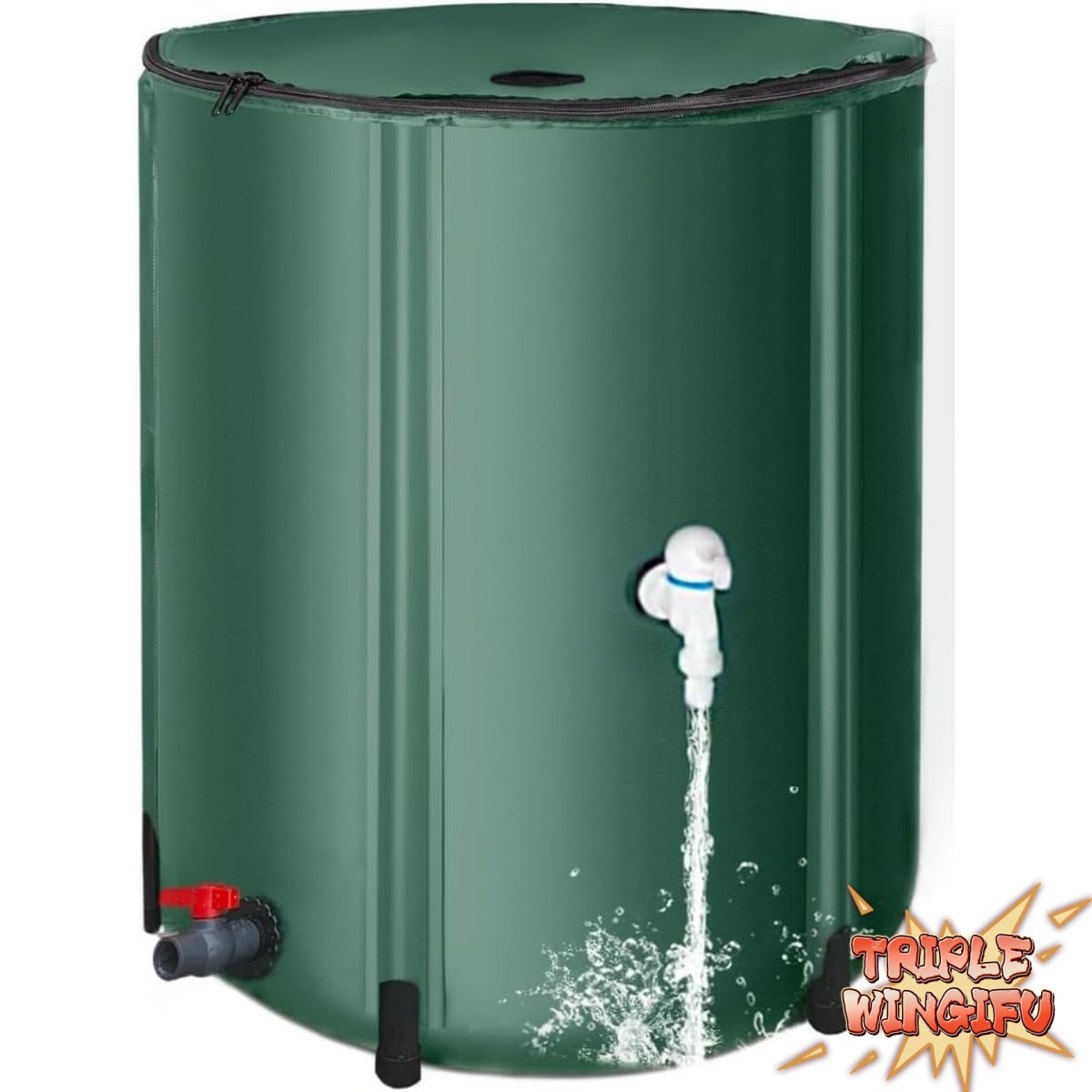 【全品2点で5%OFF】貯水タンク 100L 雨水タンク 折りたたみ式 大容量 ウォーターバケツ 蛇口付き 節水 ガーデン・家庭菜園 家庭用 洗車・水やり・灌漑に 簡単設置 緊急給水 防災 屋外用 (250L)