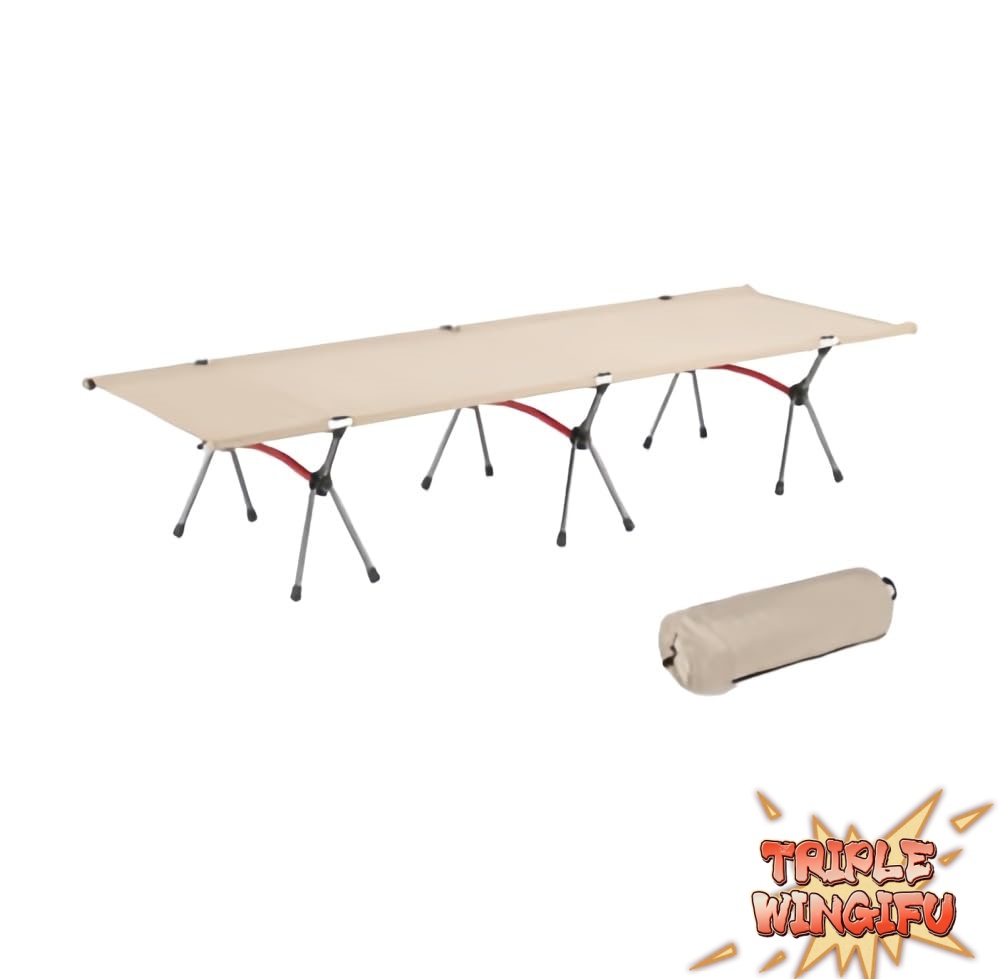 【全品2点で5%OFF】コット アウトドアベッド キャンプコット 高低兼用 折りたたみ式コット 2WAYS 耐荷重120kg お昼寝 キャンプ 野外用 (カーキ) [並行輸入品]