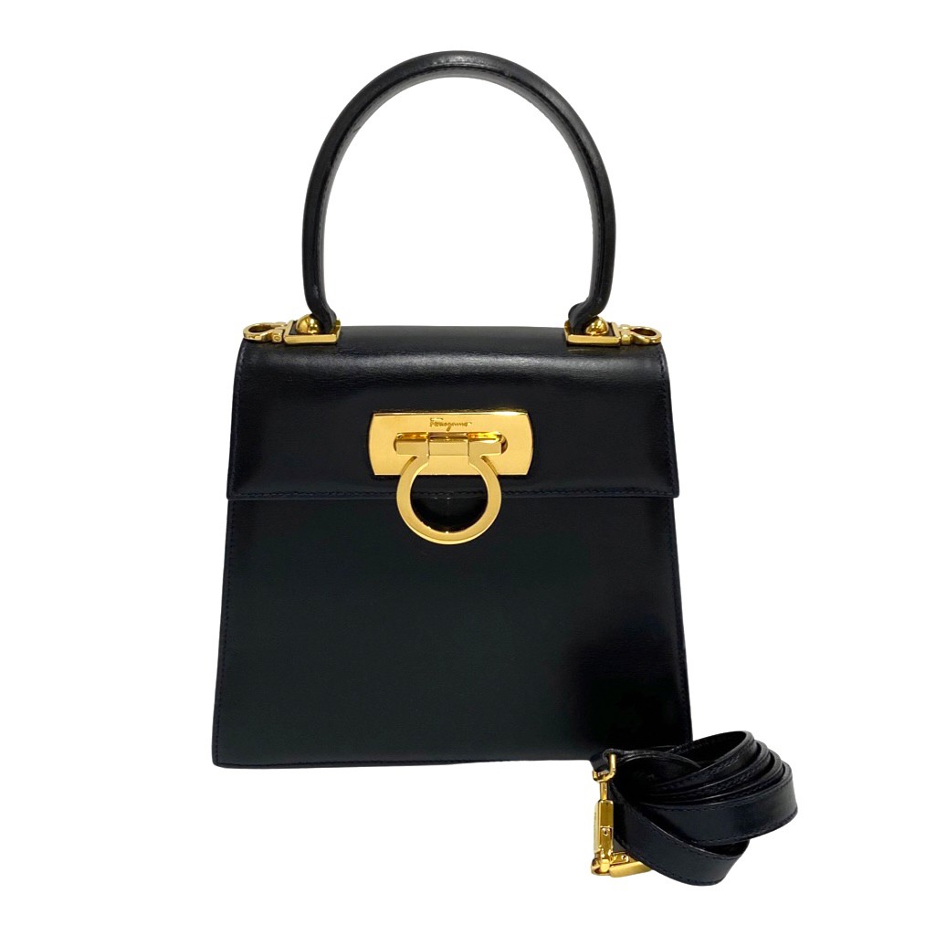 極 美品 袋 付 サルバトーレフェラガモ ガンチーニ 2way ショルダーバッグ 極 美品 Salvatore Ferragamo サルヴァトーレフェラガモ