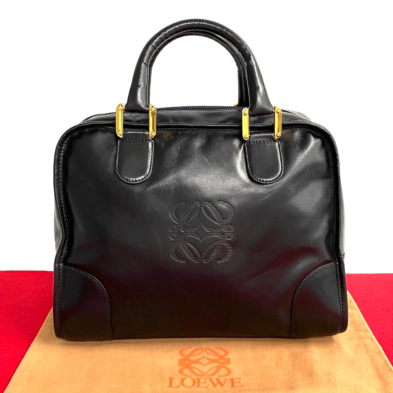 楽天市場】【ポイント2倍】極 美品 レア品 LOEWE ロエベ アマソナ 32 アナグラム ロゴ 金具 レザー 本革 ハンドバッグ ミニ ボストンバッグ  ブラック 黒 26002【送料無料】【中古】 : Trip Used Vintage 楽天市場店