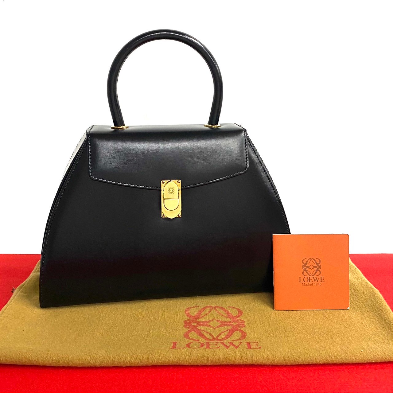 LOEWE ハンドバッグ　アナグラム　ヴィンテージ LOEWE 極 美品 ロエベ ヴィンテージ アナグラム ロゴ ナッパ
