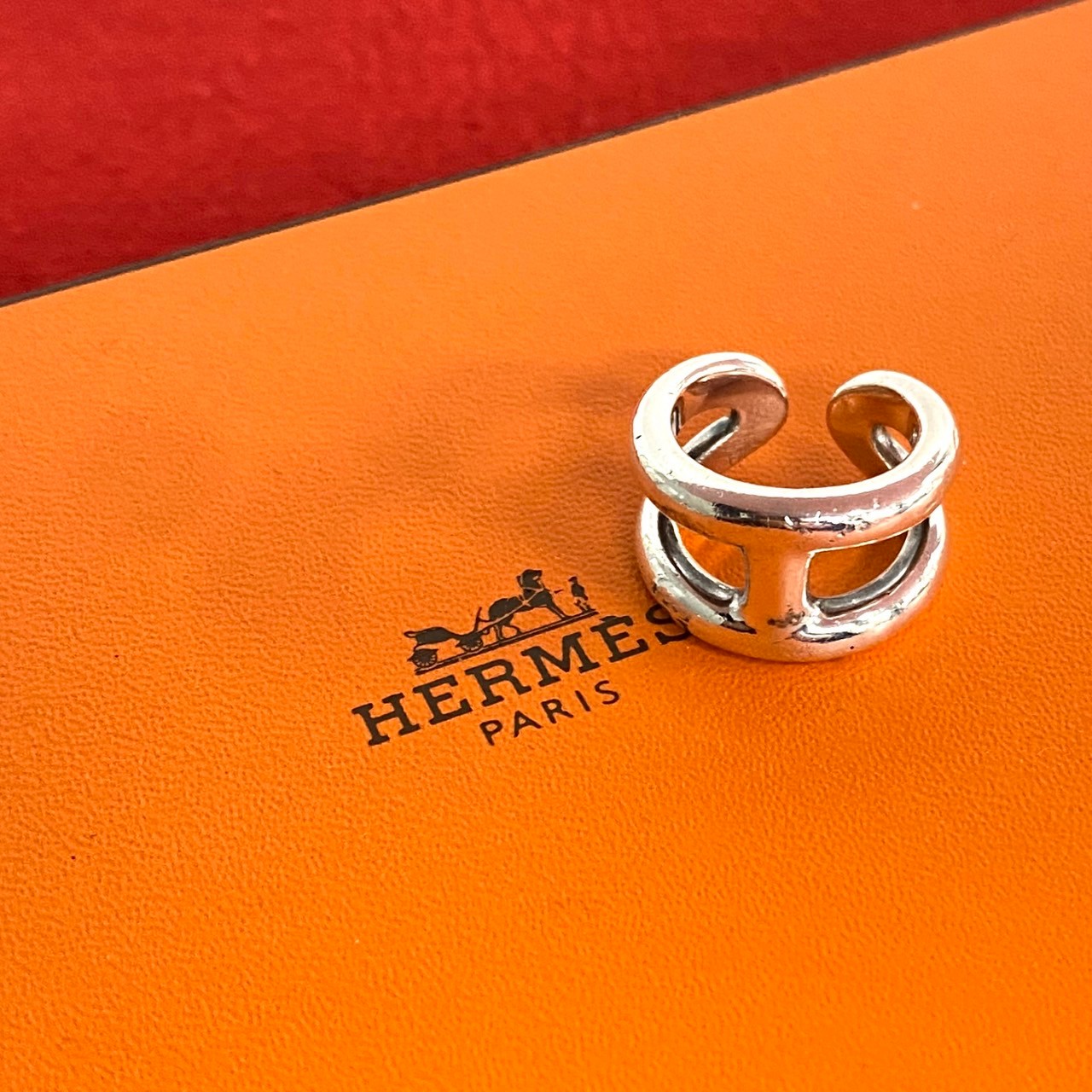 美品 エルメス HERMES オズモズ PM リング SV925 #46 HERMES - エルメス リング オスモズPM Osmose SV925シルバー