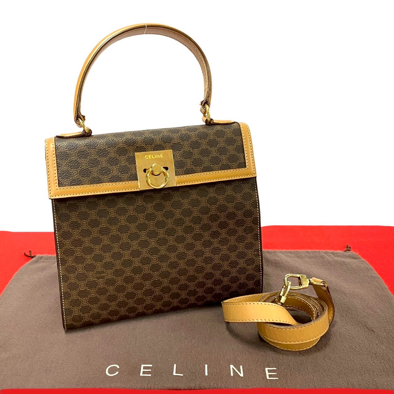 極美品 セリーヌ ハーフジップ セーター マカダム トリオンフ M ブラック CELINE 極 美品 セリーヌ マカダム トリオンフ 総柄 デニム