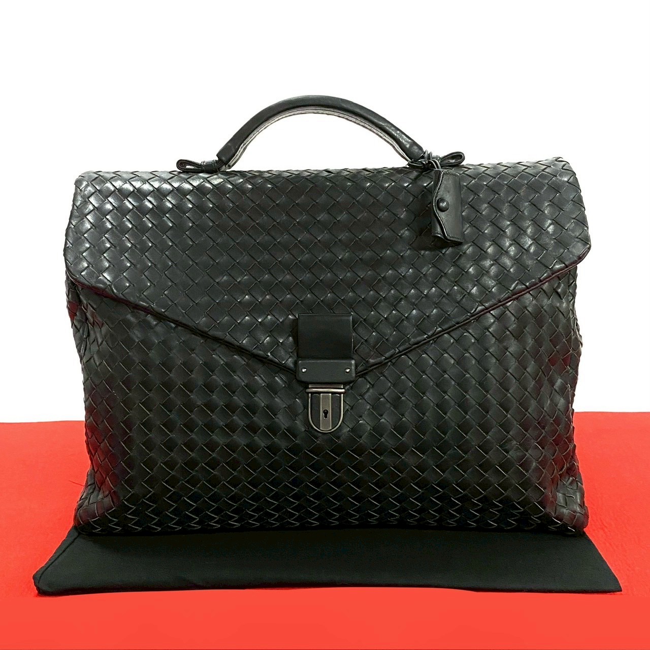 美品 ボッテガヴェネタ ビジネスバッグ イントレチャート ブラウン レザー BOTTEGA VENETA - 美品 ボッテガヴェネタ ビジネスバッグ
