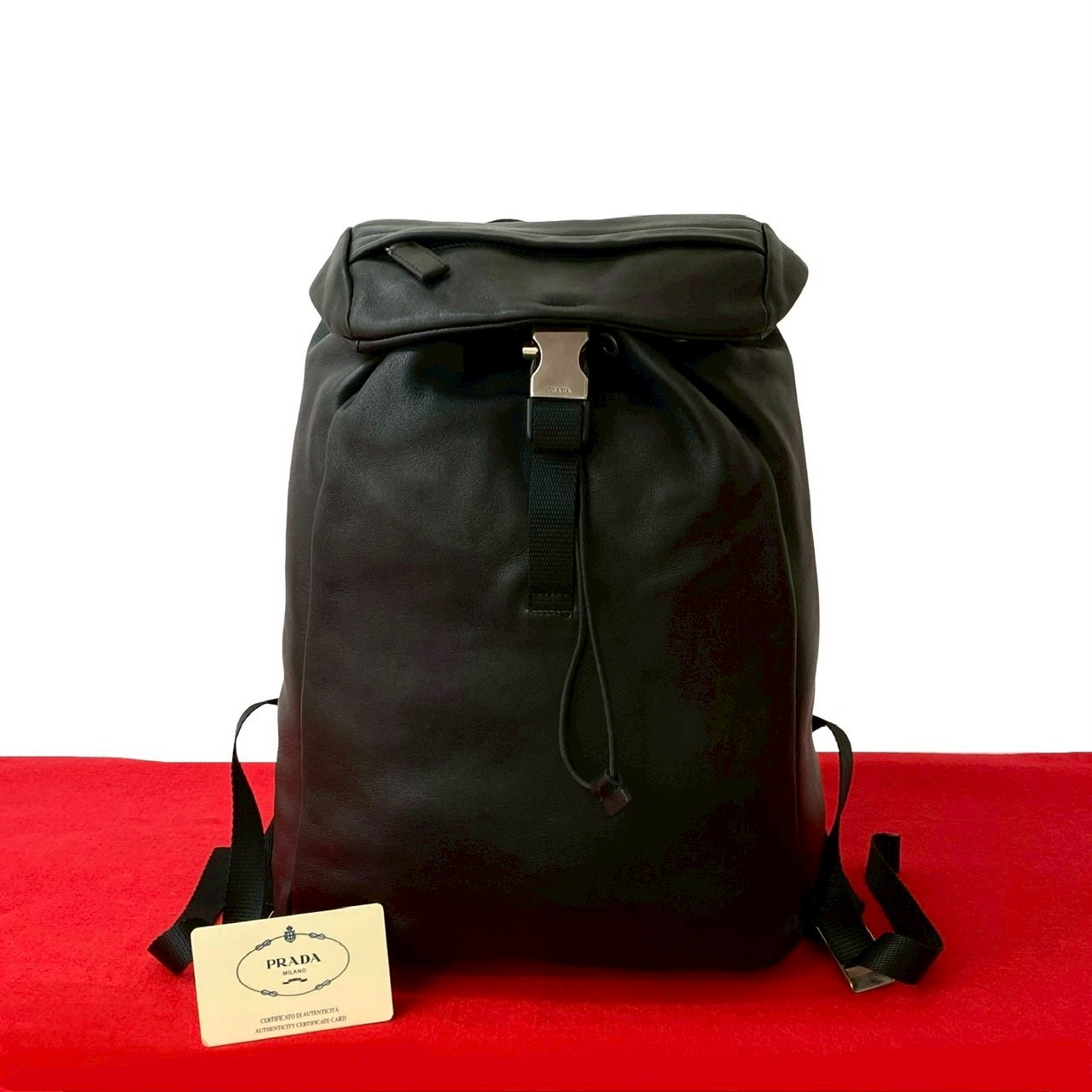 PRADA リュック PRADA 美品 プラダ Re-Nylon Xサフィアーノレザー バックパック