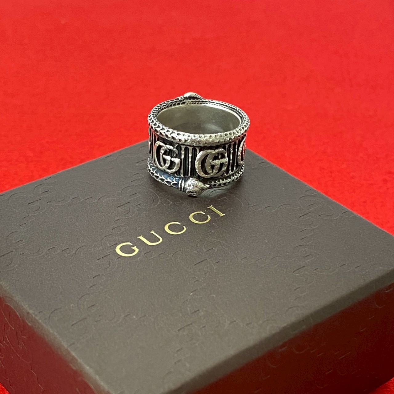 GUCCI ダブルGシルバーリング　シルバー925 22号 GUCCI グッチ ダブルG シルバーリング スネーク SV925 Size 22号