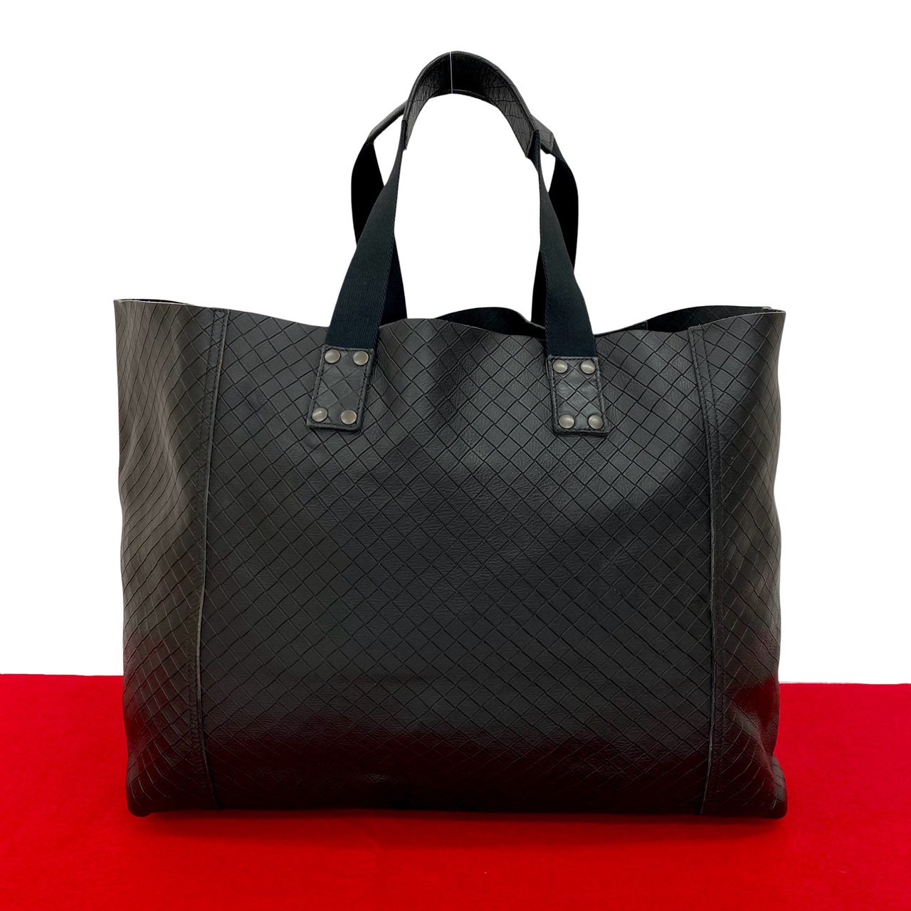 【極美品】ボッテガヴェネタ トートバッグ イントレチャート ブラック レザー Bottega veneta ボッテガヴェネタ トートバッグ イントレ