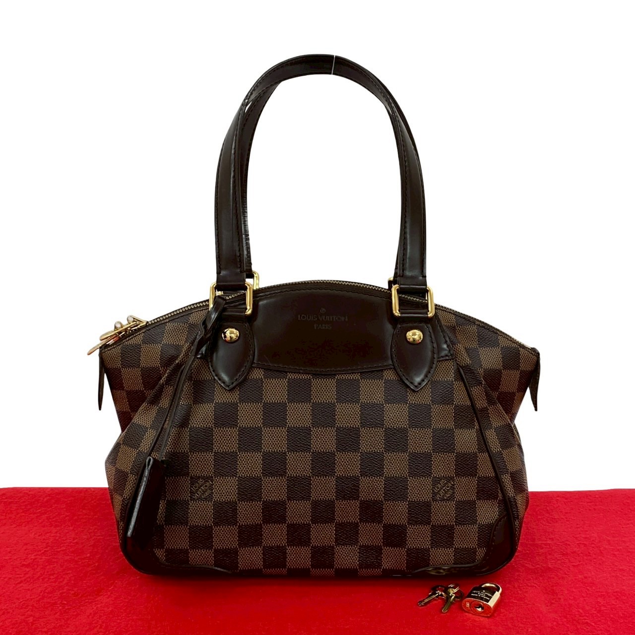 【ポイント2倍】極 美品 希少品 LOUIS VUITTON ルイヴィトン ヴェローナ PM ダミエ レザー 本革 ハンドバッグ トートバッグ ブラウン 茶 23277【送料無料】【中古】
