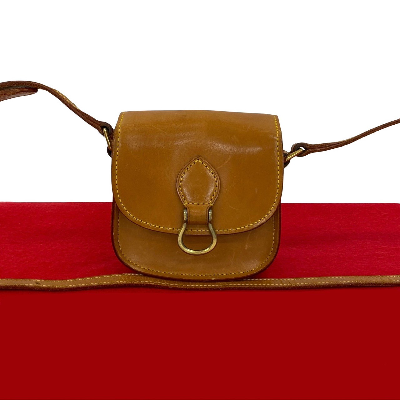 【ポイント2倍】極 美品 LOUIS VUITTON ルイヴィトン ミニ ミニ サンクルー レザー 本革 ミニ ショルダーバッグ ポシェット キャメル ブラウン 26101【送料無料】【中古】|Trip Vintage