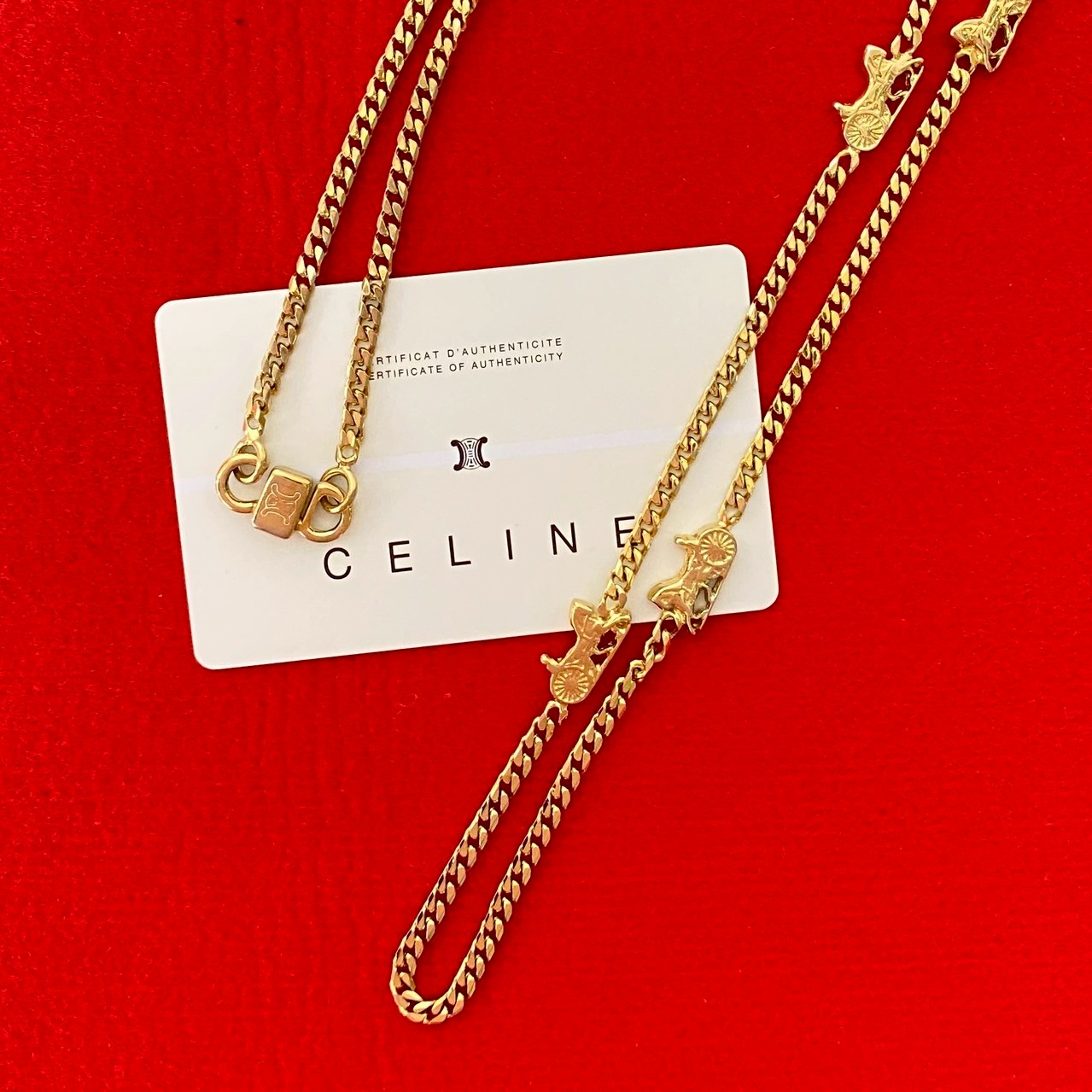 セリーヌ CELINE 喜平 ロングチェーン ネックレス Yahoo!オークション - 【551】CELINE セリーヌ ロング 喜平
