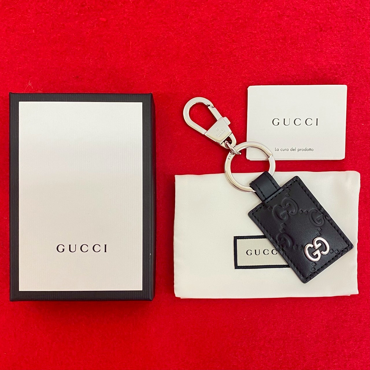 美品 GUCCI グッチ キーリング キーホルダー 黒 GUCCI グッチ キーホルダー キーリング レザー ブラック - メルカリ