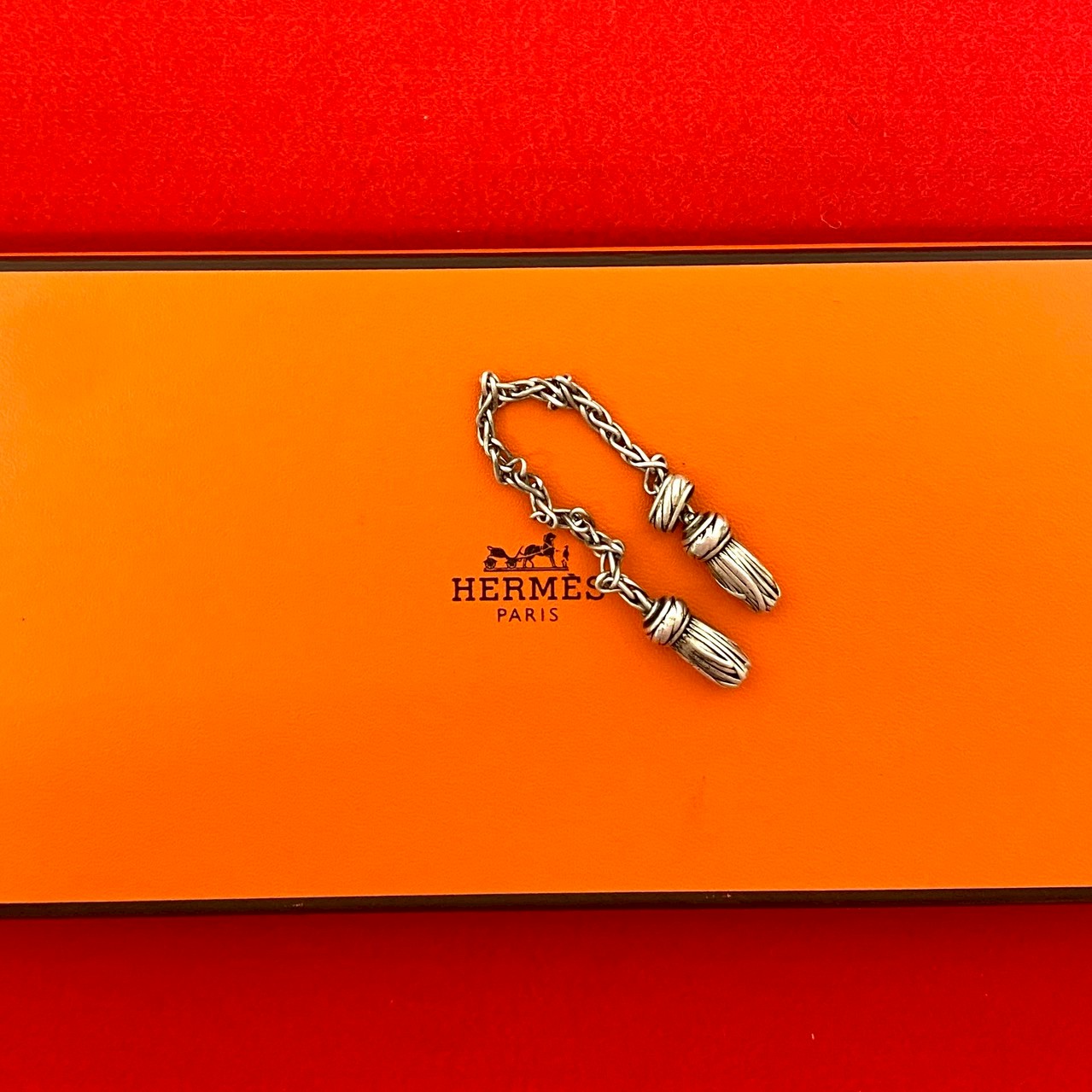 【ポイント2倍】極 美品 希少品 HERMES エルメス ヴィンテージ 70s タッセル モチーフ スカーフリング シルバー800 アクセサリー 小物 シルバー 30938【送料無料】【中古】