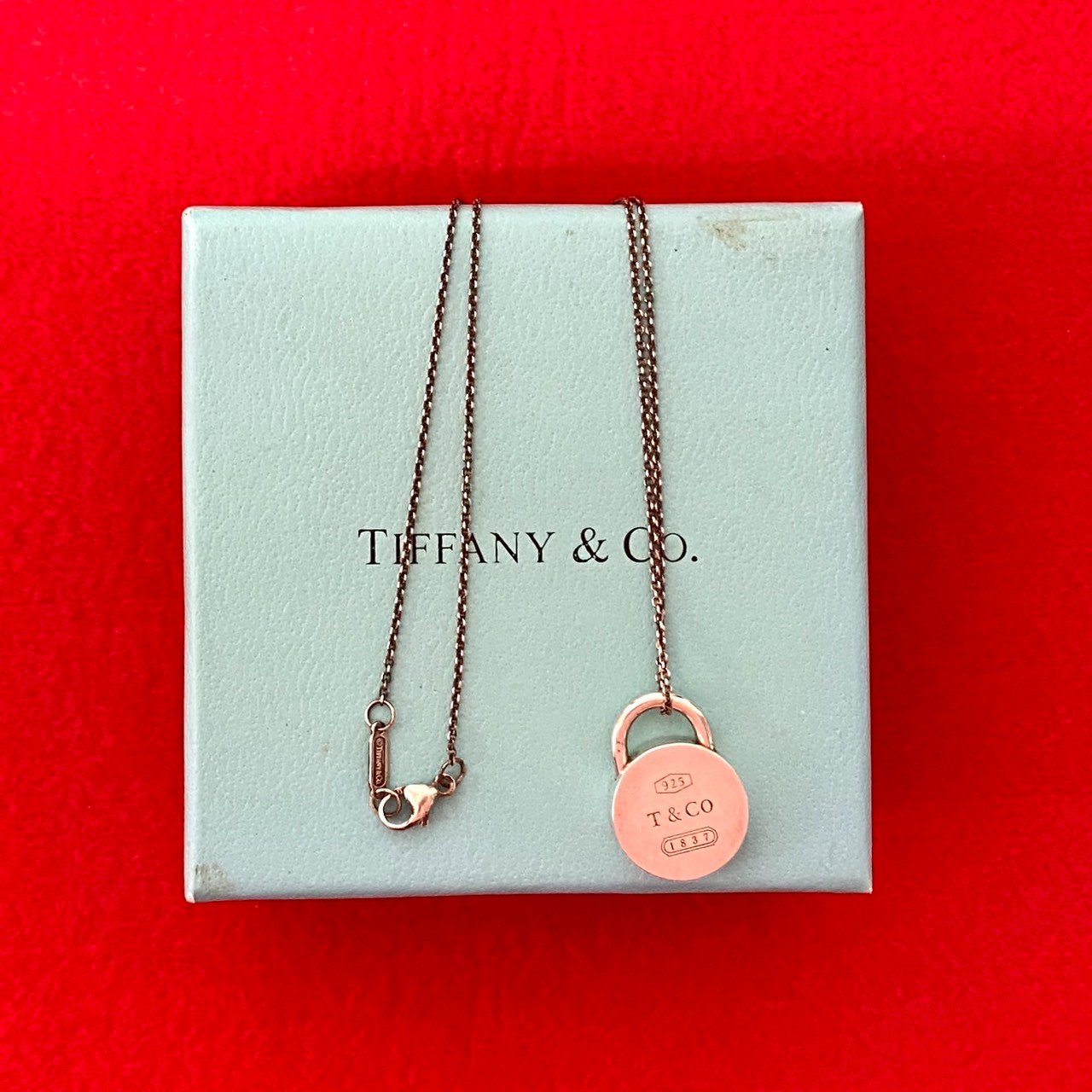【ポイント2倍】極 美品 TIFFANY&Co. ティファニー ラウンドロック シルバー925 ネックレス ペンダント チョーカー アクセサリー シルバー -M162【送料無料】【中古】