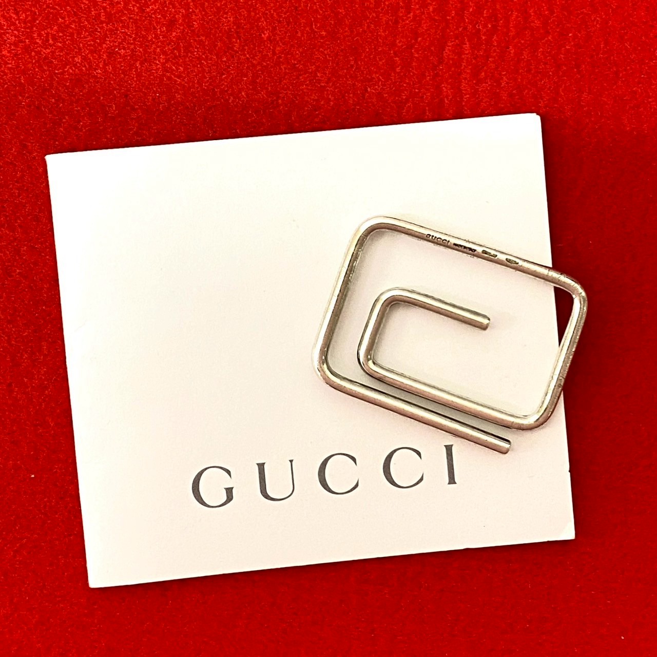 【美品】GUCCI☆GG柄　シルバー925 AG925 マネークリップ　札ばさみ GUCCI グッチ マネークリップ ブランド メンズ 父の日 札ばさみ