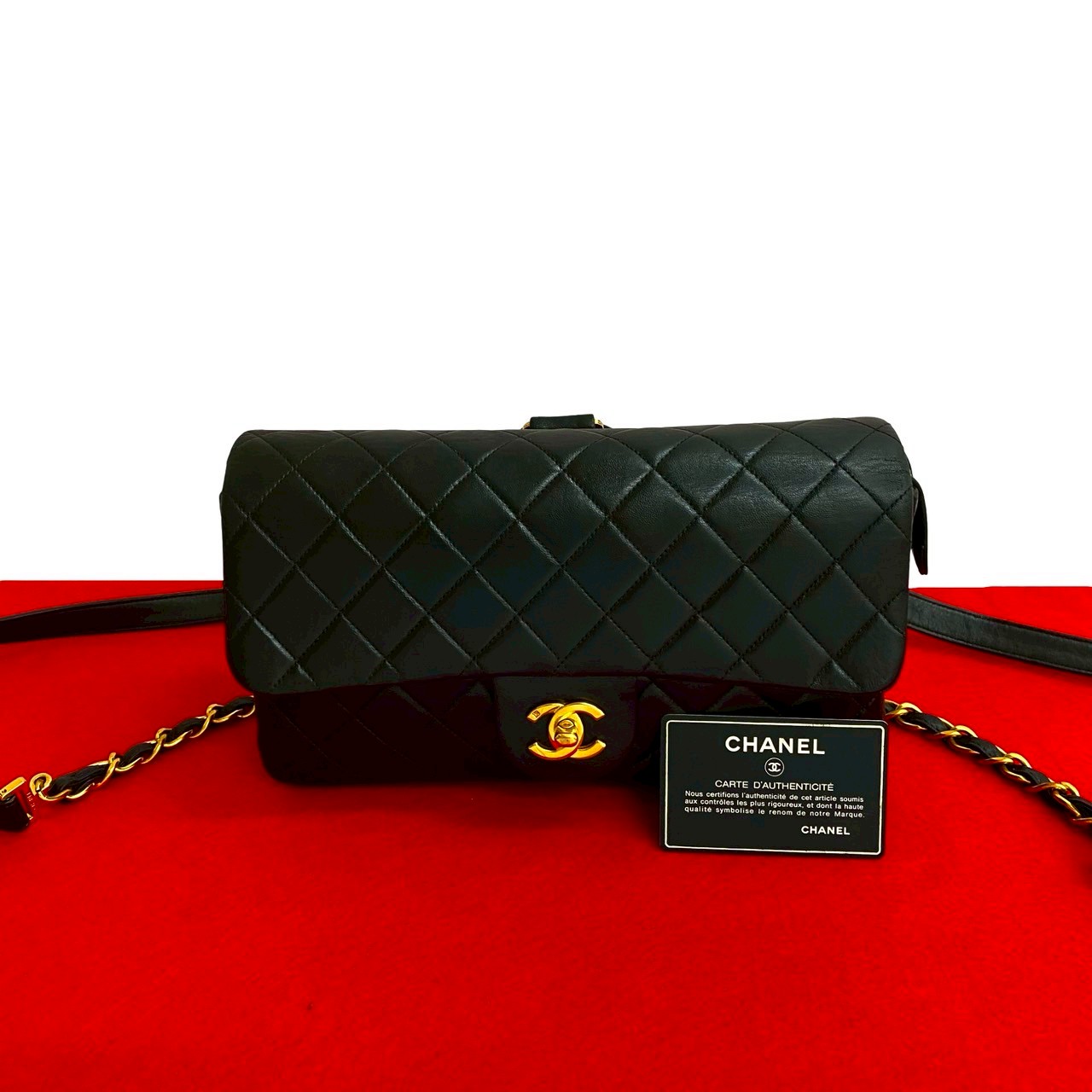 【ポイント2倍】極 美品 カード シール有 3番台 CHANEL シャネル マトラッセ ココ ラムスキン レザー 本革 チェーン リュックサック ブラック 27753【送料無料】【中古】