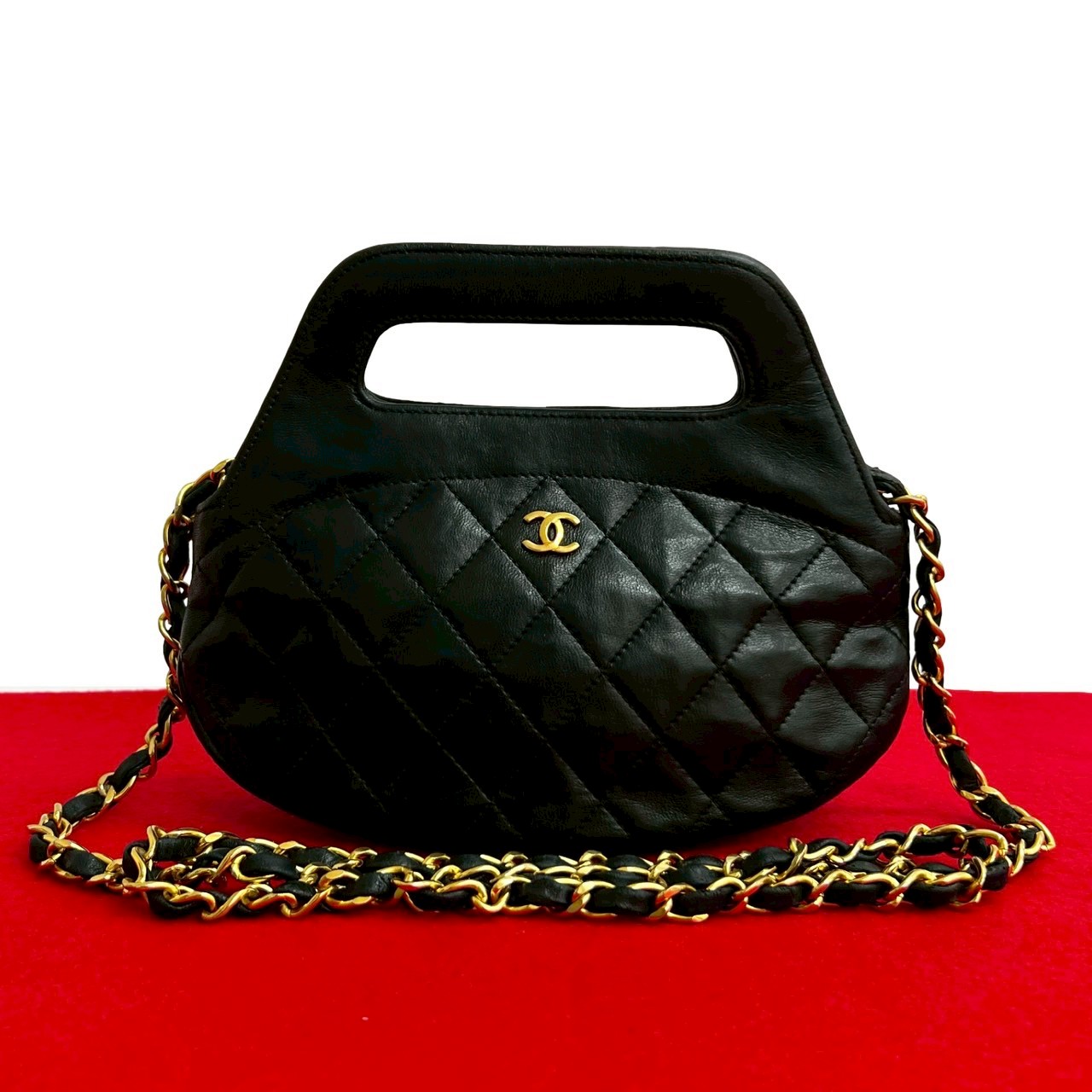 【尖んがり2倍】極 美品 消印有 1番台 CHANEL シャネル ヴィンテージ マトラッセ ココ なめし革 2way ハンドバック チェーン店 ショルダーバッグ 黒 38336【貨物輸送無料】【中古】