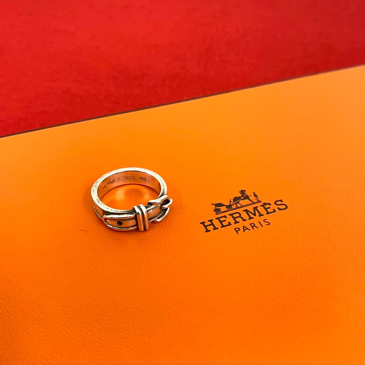 【ポイント2倍】極 美品 HERMES エルメス サンチュール シルバー925 ベルト リング 指輪 8号 レディース シルバー 62422【送料無料】【中古】
