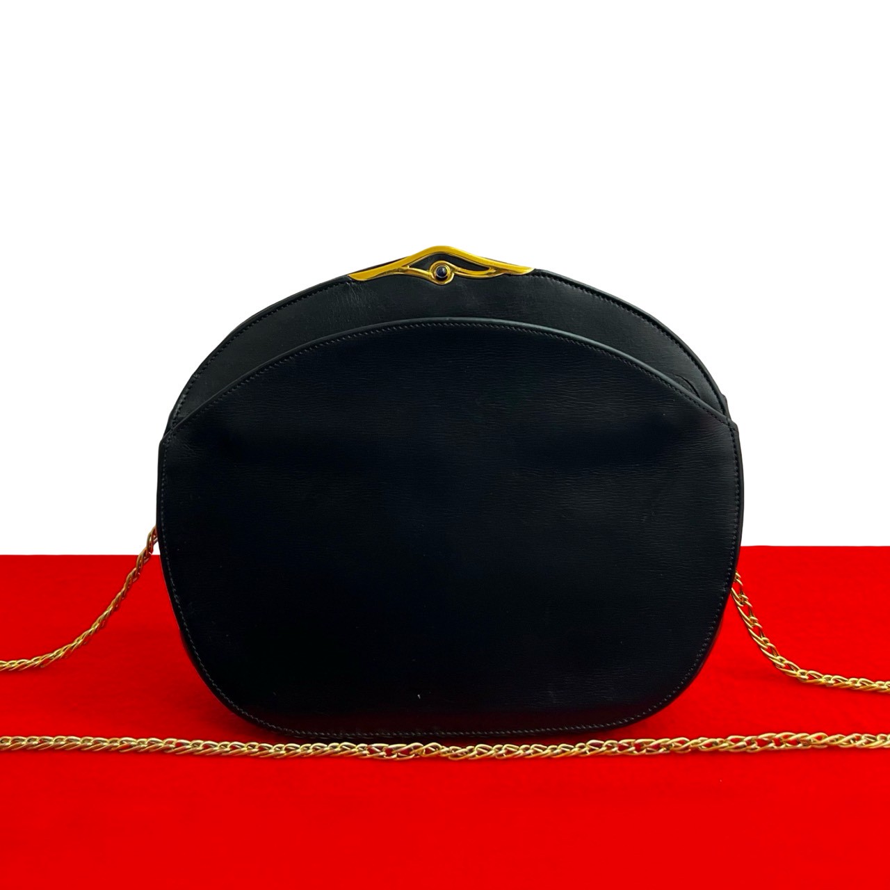 【尖んがり2倍】極 美品 CARTIER カルティエ ヴィンテージ サファイア伝達ルート なめし革 本革 チェーン店 ミニ ショルダーバッグ ポシェット 米国海軍 39262【貨物輸送無料】【中古】 バッグ・小物・ブランド雑貨-レディースバッグ-ショルダーバッグ・メッセンジャーバッグ