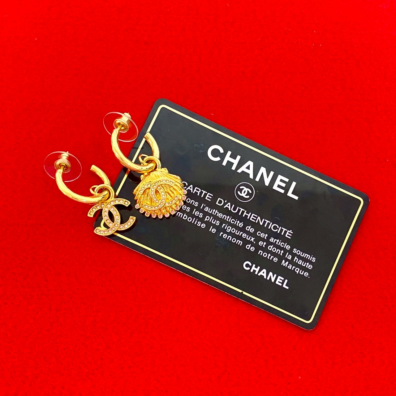 【ポイント2倍】極 美品 希少品 コメあり A23C CHANEL シャネル ココマーク シェル モチーフ ピアス アクセサリー 小物 ゴールド 72709【送料無料】【中古】