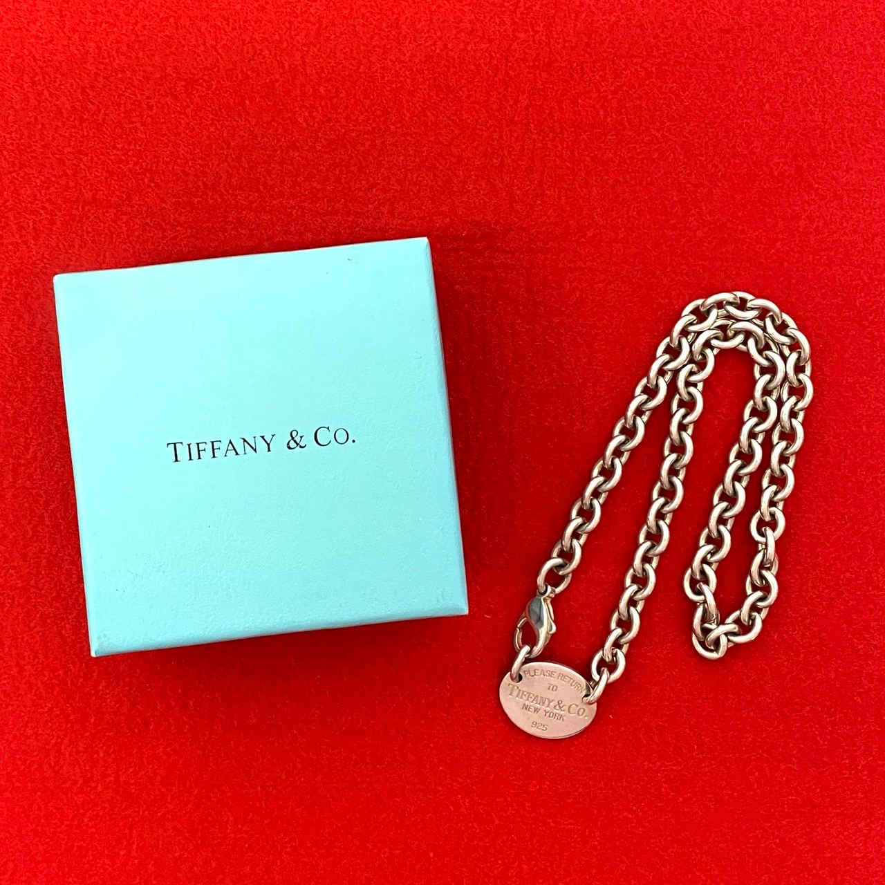 【ポイント2倍】極 美品 TIFFANY&Co. ティファニー リターントゥ オーバル ネックレス シルバー925 チェーン チョーカー ペンダント シルバー 27518【送料無料】【中古】