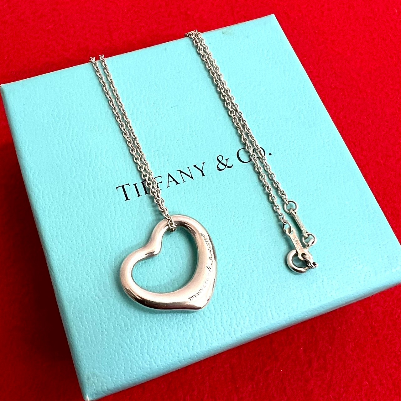 【ポイント2倍】極 美品 TIFFANY&Co. ティファニー オープンハート モチーフ シルバー925 ネックレス ペンダント アクセサリー シルバー 2075b【送料無料】【中古】 16,200円