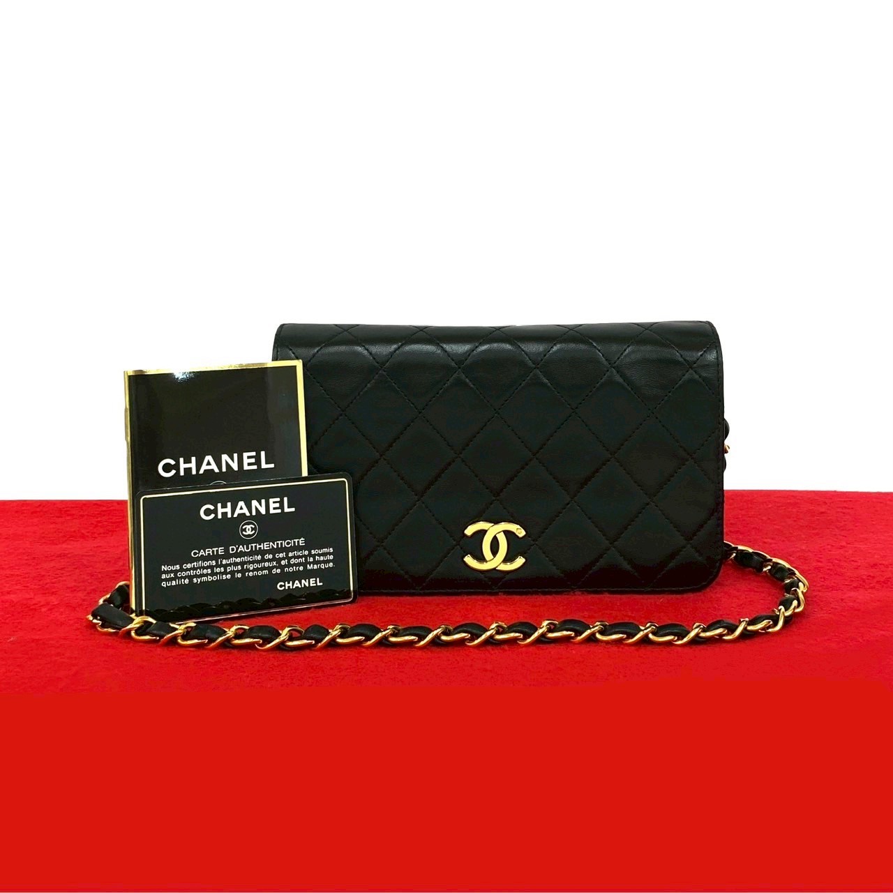 【尖んがり2倍】極 美品 歌留多 消印有 5番台 CHANEL シャネル マトラッセ ココマーク 子ヒツジひと肌 チェーン店 ショルダーバッグ ポシェット 黒いこと f2023【貨物輸送無料】【中古】
