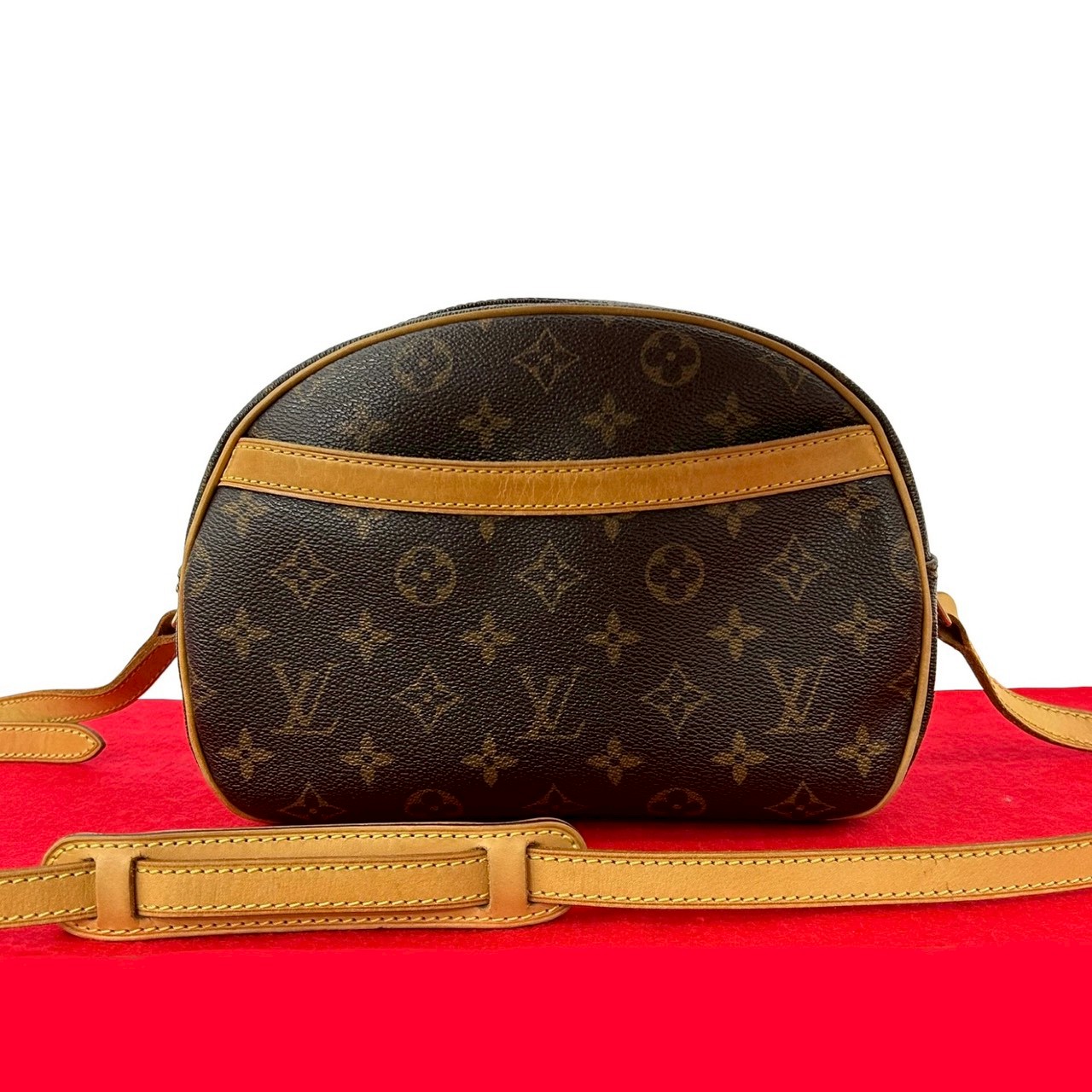 【ポイント2倍】極 美品 LOUIS VUITTON ルイヴィトン ヴィンテージ ブロワ モノグラム レザー 本革 ショルダーバッグ ポシェット ブラウン 62177【送料無料】【中古】