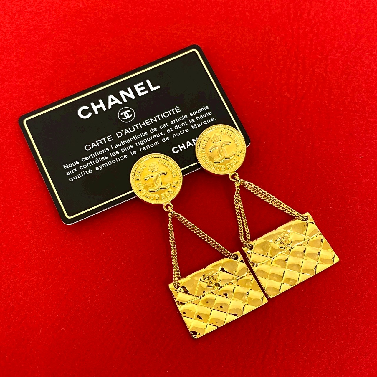 【ポイント2倍】極 美品 コメあり 94P CHANEL シャネル ヴィンテージ ココマーク マトラッセ バッグ モチーフ GP イヤリング アクセサリー ゴールド 133-6【送料無料】【中古】|Trip Vintage