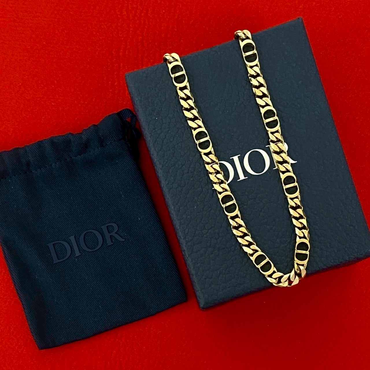 【ポイント2倍】極 美品 箱 袋付き Christian Dior クリスチャンディオール CD ロゴ GP ネックレス チョーカー ペンダント アクセサリー ゴールド 05029【送料無料】【中古】