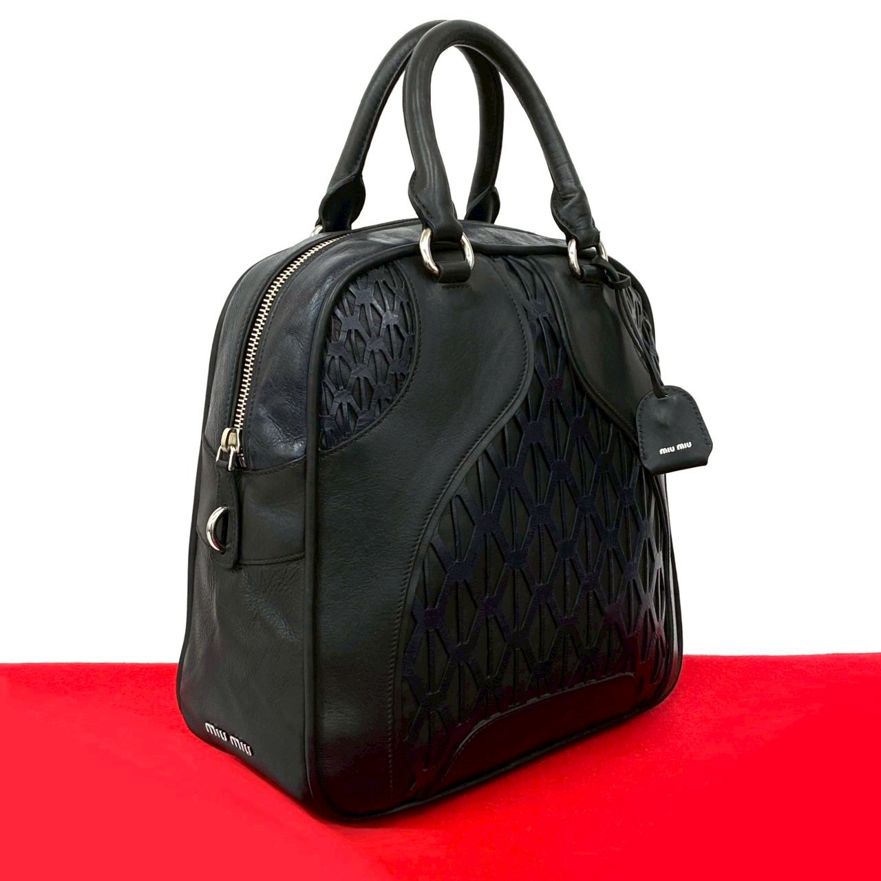 楽天市場】◇ミュウミュウ MIU MIU◇ ボストンバッグ/レザー/黒