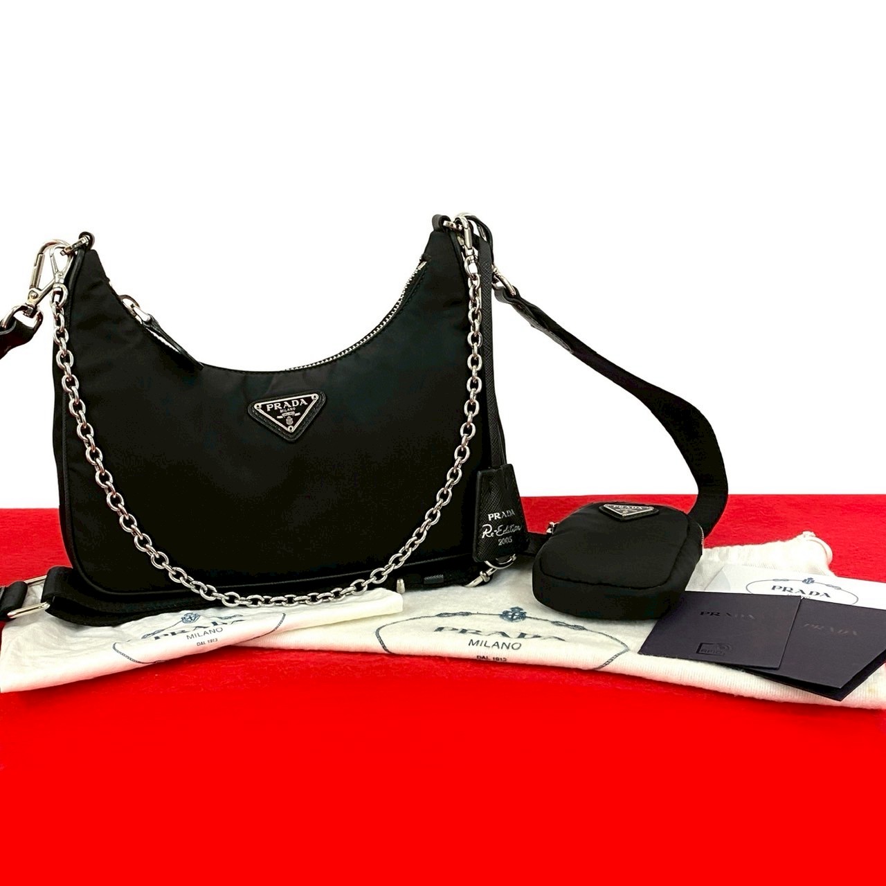 極 美品 袋付き PRADA プラダ 三角ロゴ 金具 テスート ナイロン 2way ショルダーバッグ セミショルダーバッグ ポシェット ブラック 23482 楽天市場】【ポイント2倍】極 美品 袋付き PRADA プラダ 三角ロゴ 金具
